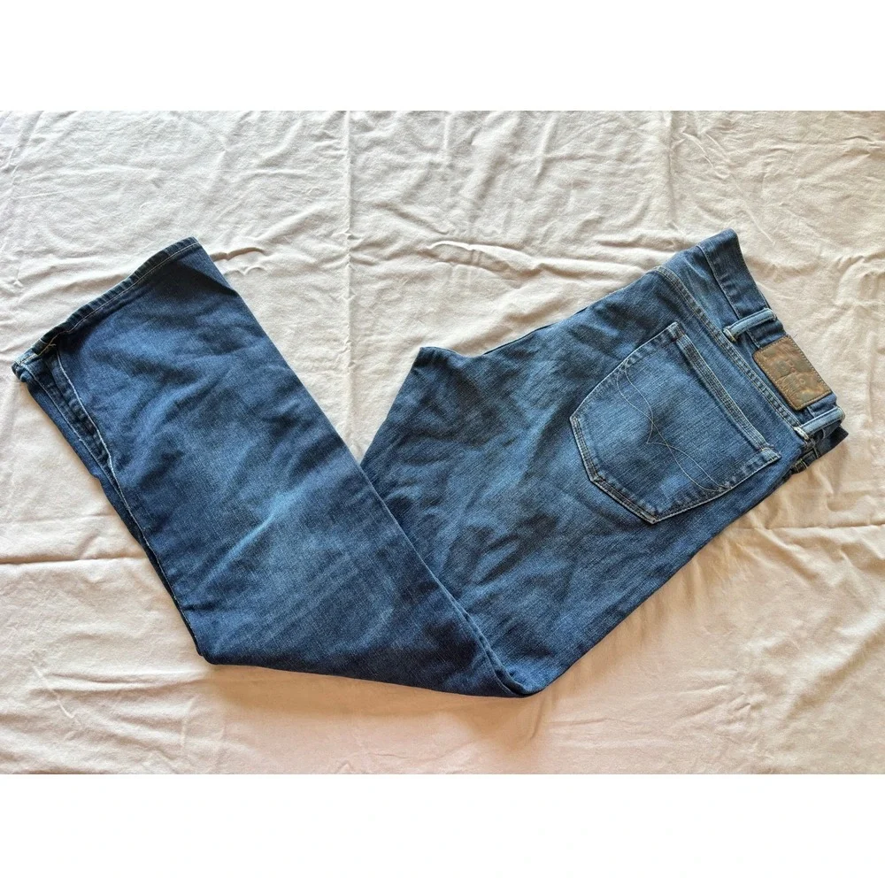 Polo Ralph Lauren Mens Straight Leg Jeans Blue Medium Wash 38x32 Stretch Denim